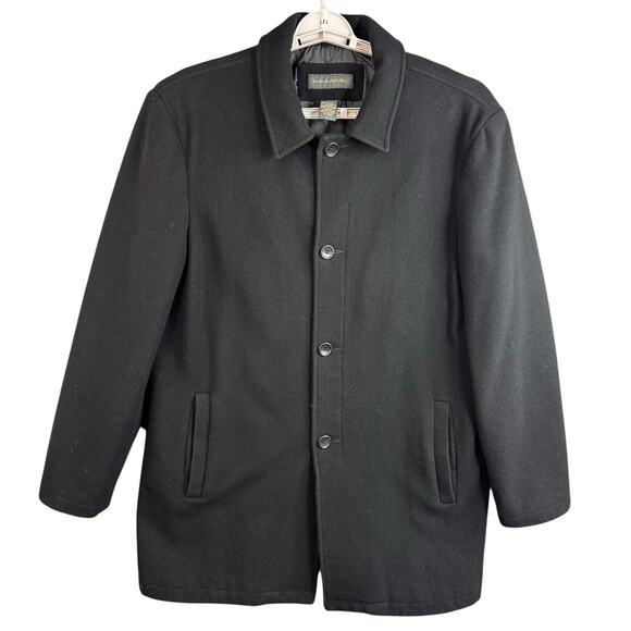 Banana Republic Men's Wool Cashmere Coat Charcoal Button Front Size Large